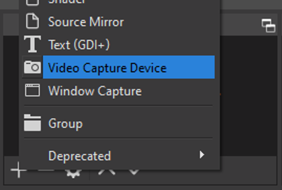 Video capture device menu