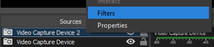 Filters drop-down