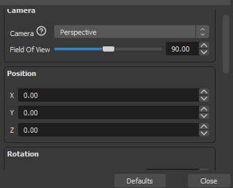 Camera correction interface