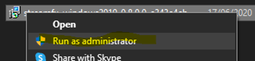 Run as administrator